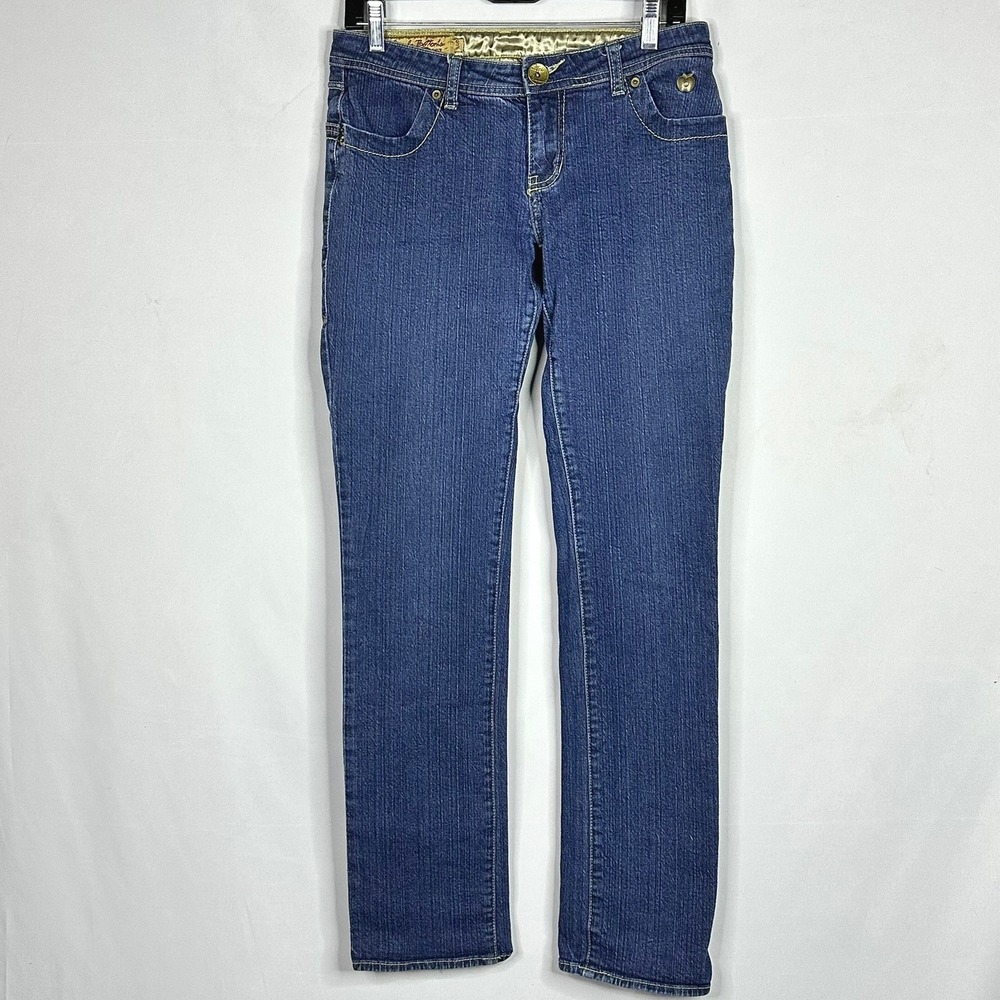 Apple Bottoms Jean Size 9/10 Blue Straight Leg Low Rise Y2K Clubwear Streetwear